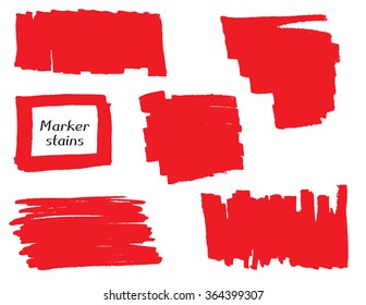 Set of marker stains.Vector marker stains.