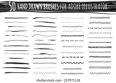 set of marker strokes  - 50 art and pattern brushes 