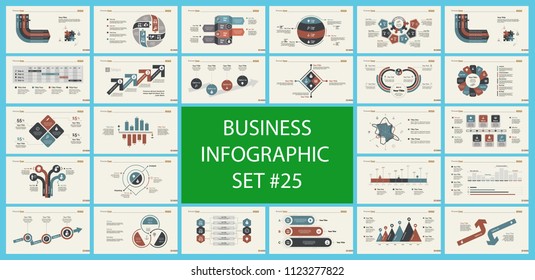 Set of marketing or economics concept infographic charts. Business diagrams for presentation slide templates. For corporate report, advertising, banner and brochure design.