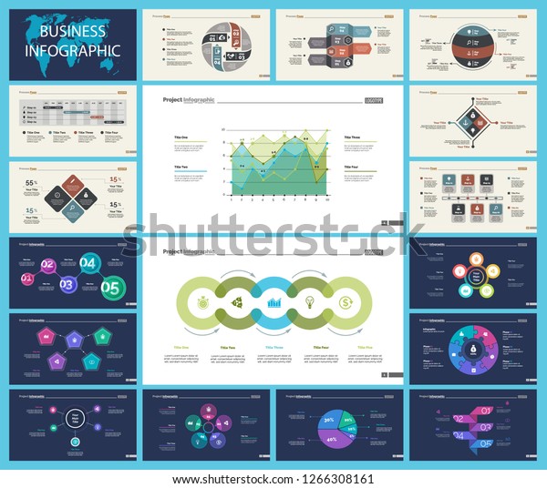 Set Marketing Economics Concept Infographic Charts Stock Vector ...