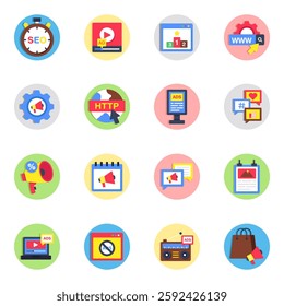 Set of Marketing Flat Icons

