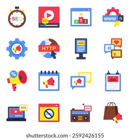 Set of Marketing Flat Icons

