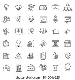 set of marketing icon with thin and simple style use for web and pictorgram presentation asset