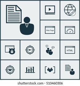 Set Of Marketing Icons On Coding, Security And Questionnaire Topics. Editable Vector Illustration. Includes Video, Matching, Client And More Vector Icons.