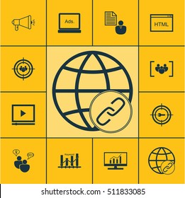Set Of Marketing Icons On Coding, Questionnaire And Focus Group Topics. Editable Vector Illustration. Includes Analytics, Marketing, Advertising And More Vector Icons.
