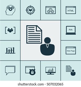 Set Of Marketing Icons On Conference, Coding And Website Topics. Editable Vector Illustration. Includes Display, Creativity, Advertising And More Vector Icons.