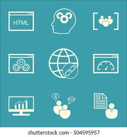 Set Of Marketing Icons On Connectivity, Website Performance And Loading Speed Topics. Editable Vector Illustration. Includes Website, Comprehensive And Optimization Vector Icons.