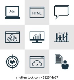 Set Of Marketing Icons On Focus Group, Digital Media And Report Topics. Editable Vector Illustration. Includes Online, Brief, Consulting And More Vector Icons.