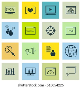 Set Of Marketing Icons On Keyword Promotion, Loading Speed And Market Research Topics. Editable Vector Illustration. Includes Businessman, Community, Performance And More Vector Icons.