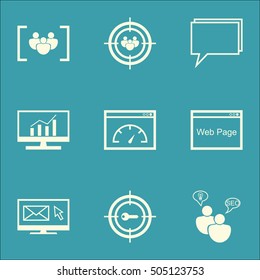 Set Of Marketing Icons On Loading Speed, Market Research And Website Topics. Editable Vector Illustration. Includes Consulting, Dynamics And Page Vector Icons.