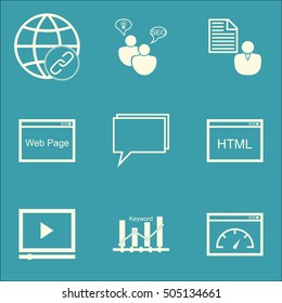 Set Of Marketing Icons On Loading Speed, Video Player And Report Topics. Editable Vector Illustration. Includes Browser, Optimization And Research Vector Icons.