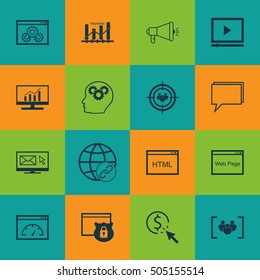 Set Of Marketing Icons On Loading Speed, Brain Process And Newsletter Topics. Editable Vector Illustration. Includes Pay, Per And Conference Vector Icons.
