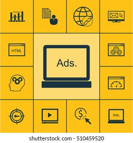 Set Of Marketing Icons On Loading Speed, Report And Video Player Topics. Editable Vector Illustration. Includes Link, Brief, Bulding And More Vector Icons.