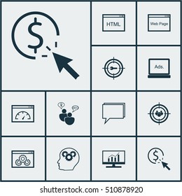 Set Of Marketing Icons On Loading Speed, Brain Process And SEO Brainstorm Topics. Editable Vector Illustration. Includes Comprehensive, Focus, Speed And More Vector Icons.