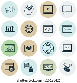 Set Of Marketing Icons On Loading Speed, Website And Newsletter Topics. Editable Vector Illustration. Includes Page, Optimization, Businessman And More Vector Icons.