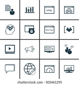Set Of Marketing Icons On Newsletter, Report And Media Campaign Topics. Editable Vector Illustration. Includes Link, Businessman And Ranking Vector Icons.