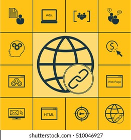 Set Of Marketing Icons On Newsletter, PPC And Website Topics. Editable Vector Illustration. Includes Advertising, Creativity, Newsletter And More Vector Icons.