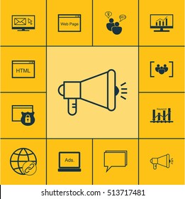 Set Of Marketing Icons On Newsletter, Keyword Optimisation And Questionnaire Topics. Editable Vector Illustration. Includes Browser, Advertising, Matching And More Vector Icons.