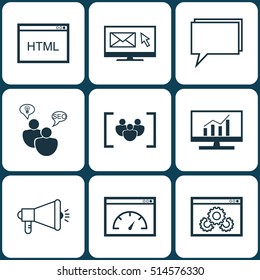 Set Of Marketing Icons On Newsletter, Questionnaire And Conference Topics. Editable Vector Illustration. Includes Page, Research, Comprehensive And More Vector Icons.