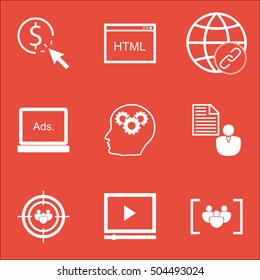 Set Of Marketing Icons On PPC, Questionnaire And Digital Media Topics. Editable Vector Illustration. Includes Businessman, Per And Group Vector Icons.