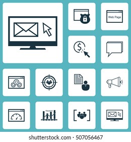 Set Of Marketing Icons On Questionnaire, Media Campaign And Security Topics. Editable Vector Illustration. Includes Group, Web, Focus And More Vector Icons.