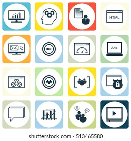 Set Of Marketing Icons On Questionnaire, Market Research And Loading Speed Topics. Editable Vector Illustration. Includes Online, SEO, Website And More Vector Icons.