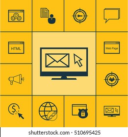 Set Of Marketing Icons On Report, Website Performance And Conference Topics. Editable Vector Illustration. Includes Per, Businessman, Optimization And More Vector Icons.