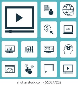 Set Of Marketing Icons On Report, Connectivity And Market Research Topics. Editable Vector Illustration. Includes Display, Consulting, Conference And More Vector Icons.