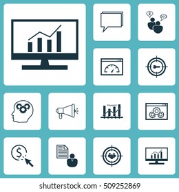 Set Of Marketing Icons On SEO Brainstorm, Keyword Optimisation And Conference Topics. Editable Vector Illustration. Includes Optimization, Performance, Analytics And More Vector Icons.