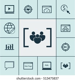 Set Of Marketing Icons On Video Player, Digital Media And Questionnaire Topics. Editable Vector Illustration. Includes Marketing, Display, Keyword And More Vector Icons.