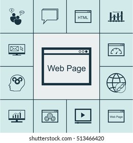 Set Of Marketing Icons On Website, Coding And Newsletter Topics. Editable Vector Illustration. Includes Ranking, Comprehensive, Advertising And More Vector Icons.