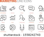 set of marketing icons, seo, analytics, ads, business
