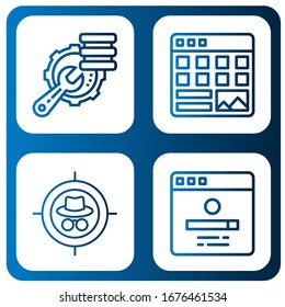 Set of marketing icons. Such as Optimization, Portfolio, Target, Search engine , marketing icons