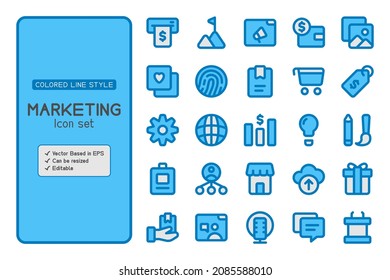 Set von Marketing-Symbole und es Vektorgrafik-basiert. Es kann in Ihren Marketinginhalten verwendet werden. es enthält das Symbol, Ziel, veröffentlichen, Bonus, Lieferung, Podium, Website und mehr.