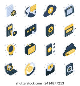 Set of Marketing Isometric Icons 

