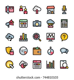 Set of Marketing Outlined Icons 