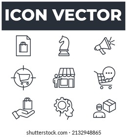 set of Marketing Strategy elements symbol template for graphic and web design collection logo vector illustration