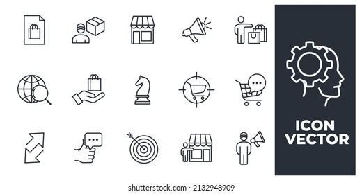 set of Marketing Strategy elements symbol template for graphic and web design collection logo vector illustration