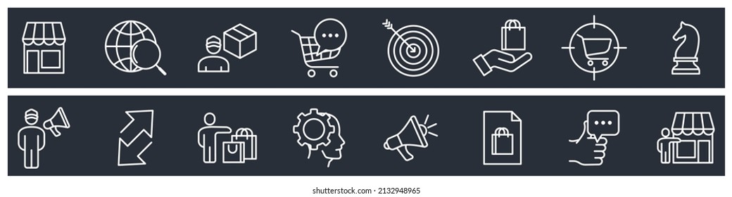 set of Marketing Strategy elements symbol template for graphic and web design collection logo vector illustration