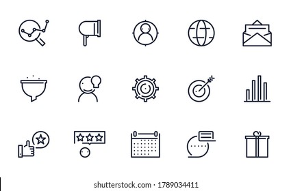 Set of Marketing vector icon illustration