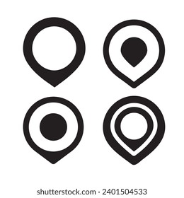 Un conjunto de marcas en un mapa de geolocalización. icono de ubicación de puntos en la colección de iconos de mapa. Icono de conjunto de ubicación de mapa modificable. Conjunto de ilustraciones, iconos vectoriales.