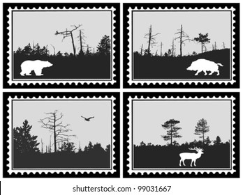 set of the marks on white background, vector illustration