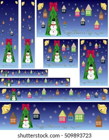 Set of  Marry Christmas wallpapers for web and mobile applications