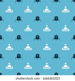 Set Mars rover and Mars rover on seamless pattern. Vector