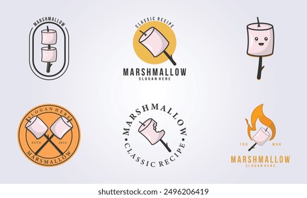 Conjunto de Diseño gráfico de icono de Plantilla de Ilustración vectorial de logotipo de malvavisco, colección de Paquete de varios logotipos de malvavisco