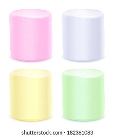 Set of marshmallows - pastel colored .