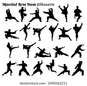 	
Set martial arts silhouette vector illustrations