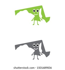 a set of Maryland state map mascots