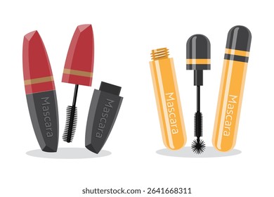 Set of Mascara Tubes and Brushes Packaging
