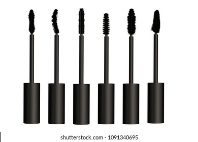 Set of mascara vector illustration on a white backgroud